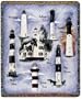 South Carolina Historic Lighthouses Tapestry Throw Blanket 50" x 60"