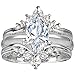 Silver Chevron Style Ring Guard with Millgrained Edges and Filigree Cut Out Design with CZ (0.74 ct. twt.)
