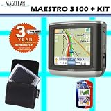 Magellan Maestro 3100 Portable Auto GPS System + Accessory Kit w/ Extended Warranty