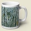 Coffee Mug ~ Wolf in Trees ~ large 14 oz capacity ~ single ceramic mug