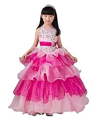 Girls Organza Crystal Crystals  Lace  Halter  Ball Gown Flower-Girl Dress/Pageant Dress/Party Dress  With Rhinestones