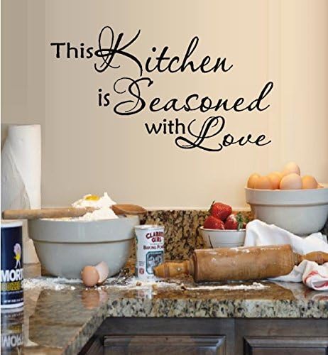 EXQ This Kitchen Is Seasoned With Love #2 ~ Wall Decals, 17 X 30 Stickers Home Decor Living Room