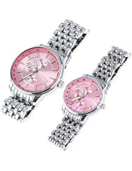 Orient Idea Ori-0285E 2 x Wrist Quartz Analog Watch with Decorative Sub-Dials for Couples Lovers - Pink