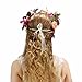 Valdler Natural Berries Reeds Flower Crown with Adjustable Ribbon for Wedding Festivals Purple