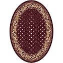 Paisley Rug- Garnet(5'4"x7'8" Oval)
