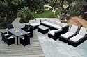 Genuine Ohana Outdoor Sectional Sofa, Dining and Chaise Lounge Wicker Patio Furniture Set (16 PC set) with Free Patio Cover