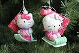 Image of Hello Kitty Skiing/Sledding Christmas Ornaments