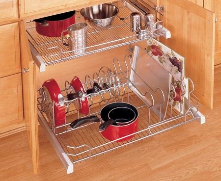 Rev-A-Shelf 5389-33CR Pull-Out Cookware Organizer - Wire-Chrome/Crominox