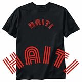T-SHIRT BLACK  WORD HAITI RETRO 