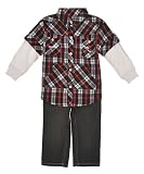 Rocawear “Plaid Slider” 2-Piece Outfit (Sizes 12M – 24M) – black, 18 months