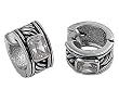 Sterling Silver Huggie Hoop Earrings with Clear CZ - 5mm x 14mm
