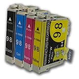 YoYoInk Compatible Set of 4 Pack Epson 98 Black & 99 Cyan Magenta Yellow Ink Cartridge for Epson Artisan 700 Artisan 710 Artisan 725 Artisan 730 Artisan 800 Artisan 810 Artisan 835 Artisan 837
