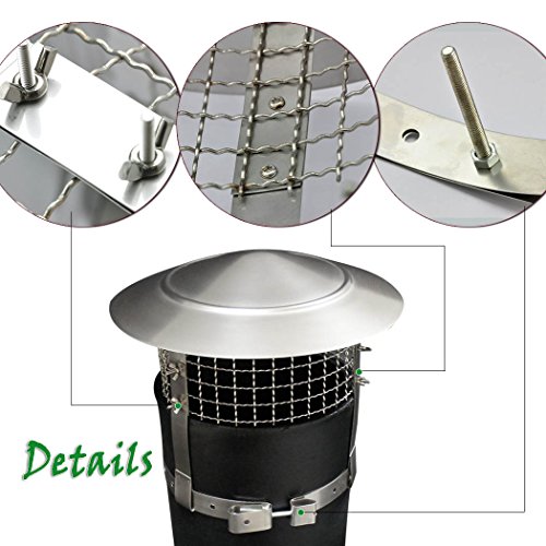 Anti Bird/Rain Stainless Steel 9inch Mesh Flue Chimney Cap Cover Home