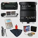 Sigma Zoom Super Wide Angle AF 17-70mm f/2.8-4.5 DC Macro Autofocus Lens & Opteka Battery Pack Grip & 12 AA Batteries with Chargers (32400 mAh Total) & Filters & Accessories for Sony Alpha DSLR-A100K DSLR-A100 Digital SLR Camera
