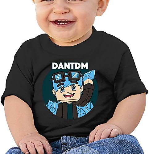 YUTIAO Unisex Baby TheDiamondMinecart DanTDM T-Shirt Black For 6-24 Months.