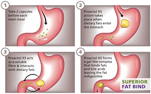 Proactol XS Appetite Suppressant and Clinically Proven Fat Binder - 180 Capsules