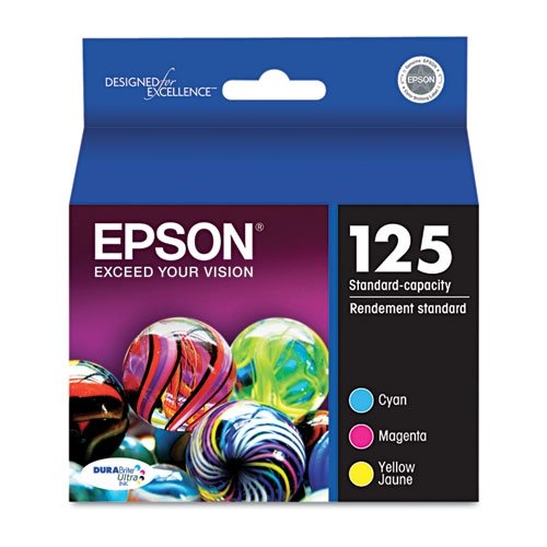 Epson 125 (T125520) Combo Pack Cyan, Magenta, Yellow OEM Genuine Inkjet/Ink Cartridge - Retail