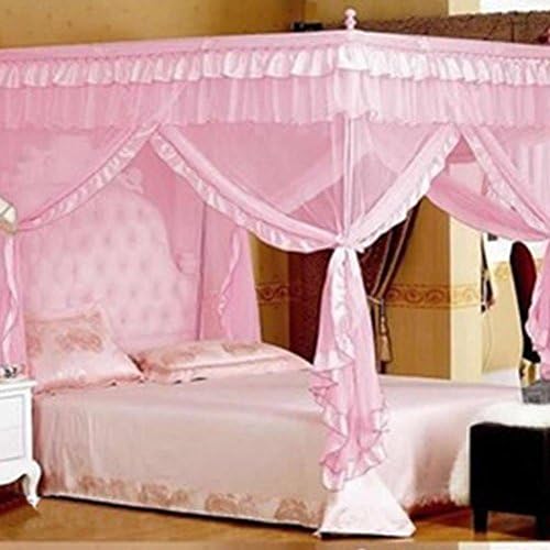 TTOCK Pink Court Style Princess Mosquito Net Princess Lace Curtain Net Mesh Netting Bed Canopy Good Quality