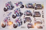 A4 3D step by step Le Suh decoupage sheet - emergency services - police van and motorbike