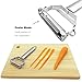 WinArrow 6.3inch Ergonomically Designed Ultra Sharp Stainless Steel Dual Julienne and Vegetable Peeler with Cleaning Brush / Dishwasher Safe