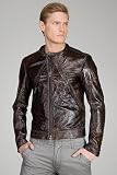 Diesel Black Gold - Diesel Black Gold Julivo Dark Brown Patent Leather Jacket