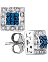 10KT White Gold 0.18 CTW-Diamond Fashion Earrings