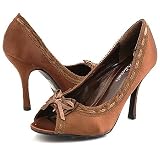 Delicious Winky Pumps 6.5 Brown Satin