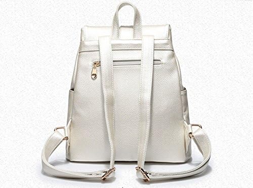 Tinskin Popular Drawstring Casual Travel PU Leather Backpack for Women Black
