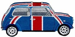 British Flag Car Patch Embroidered Mini Automobile Union Jack Iron-On Emblem