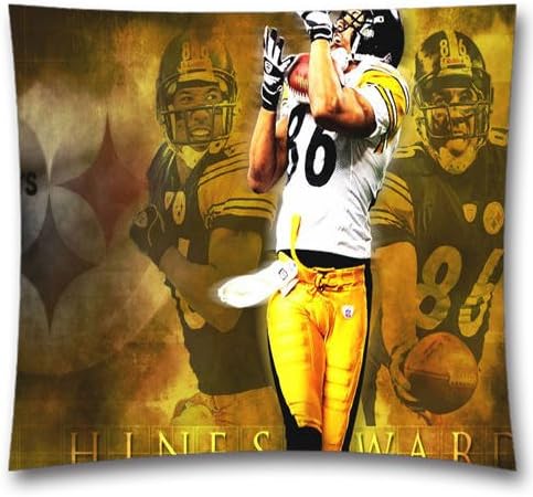 AM Personalized NFL Pittsburgh Steelers Teams Cotton Square Decorative Throw Pillow Covers for Couch Sofa and Bed 18x18 Inch (45x45 cm) Footbal Theme 2187