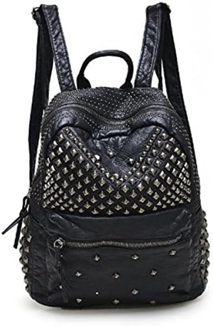 Hubitowis Waterproof PU Leather Rivet Women's Backpacks for Teenage Girls Ladies