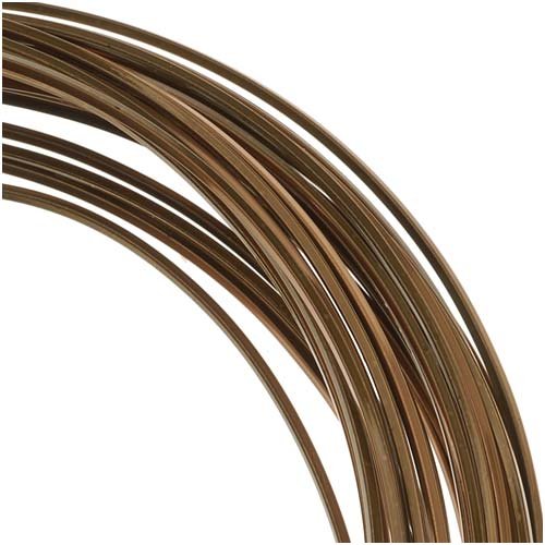 BeadSmith Non-Tarnish Vintage Bronze Plated Copper Square Craft Bead Wire 21Ga (21Ft)