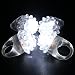 Party Favor Cool White LED Soft Rubber Ring, White LED Flashing Jelly Bumpy Rings for Rave (30 pcs)