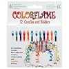 Colorflame Birthday Candles with Colored Flames (12 per box)