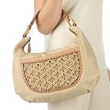 Cole Haan Marnie Straw Small Zip Hobo, Chocolate