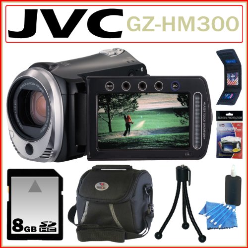 JVC GZ-HM300 Dual Slot HD Camcorder + 8GB Accessory Kit