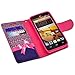 Compatible for ZTE Maven Case/Atrium Z793C / Scend Z791G Case, [Kickstand] PU Leather Wallet Case with ID&Credit Card Slot For ZTE Maven Case, ZTE Atrium Z793C / ZTE Scend Z791G, Hot Pink Cheetah