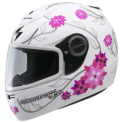 51BOL77gExL Scorpion Black Dahlia EXO 700 Sports Bike Motorcycle Helmet   Matte White / Large