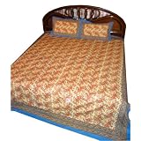 3 Pc Set Desiner Bed Sheet Block Print in Cotton King queen Size From India 108 by Mogul Interior