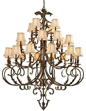Crystorama 6917-FB, Royal Candle 3 Tier Chandelier Lighting, 24 Light, 960 Total Watts, Bronze