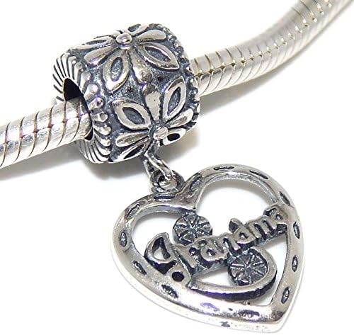Pro Jewelry .925 Sterling Silver "Grandma Heart Dangle" Charm Bead