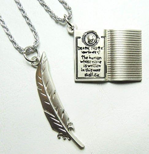 Death Note necklace with Notebook &amp; Quill alloy pendants