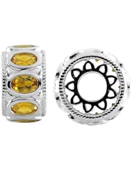 Storywheel® Citrine Bead / Charm in 925 Sterling Silver