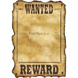 Western Wanted Sign (slotted to hold 8 x10 photo) Party Accessory  (1 count)