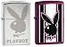 Zippo Lighter Set - Playboy Bunny Raspberry and Vertical Pinstripe Set of Two Pair