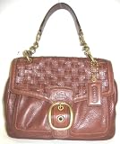 AUTHENTIC COACH MEDIUM LEATHER BLEECKER SHOULDER FLAP BAG - 12364 (Mahogany)