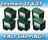 TonerPals Remanufactured Ink Cartridge Replacement for Lexmark 17 and Lexmark 27 (4 Black and 2 Color)