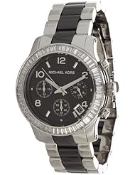 Michael Kors Womens MK5677 Runaway Silver & Black Stainless Steel Watch