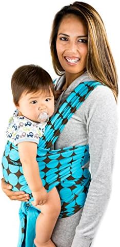 Baby Wrap Sling with Blue Polka Dot Pattern -100% Cotton Safe &amp; Comfortable Quality Material