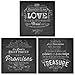3 Chalkboard Inspirational Christian Art Prints Treasure Promises Love Quotes 12x12